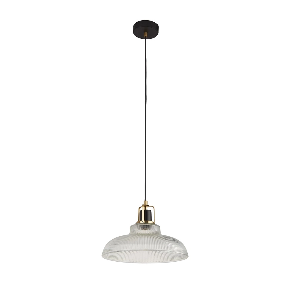 Design hanglamp Glossop messing met helder glas Searchlight 5053423306841