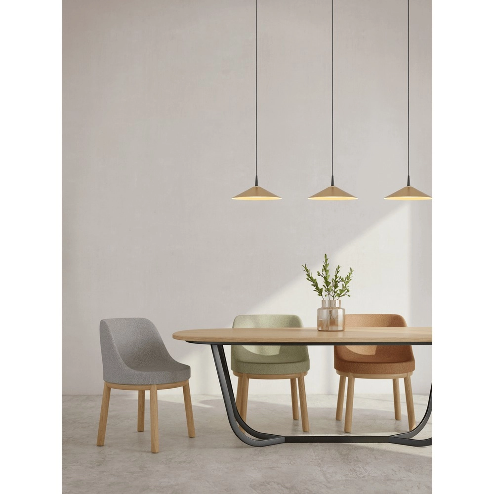 3-lichts hanglamp Ceppo zwart met goud Ø 22cm Masterlight 8718121358437