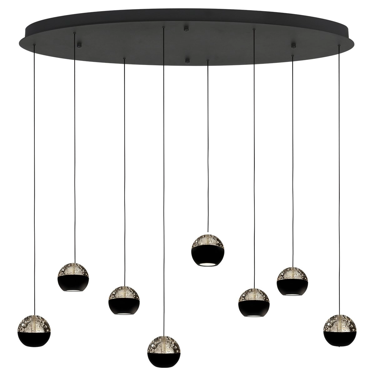 Ovale hanglamp Belluno 8-lichts led - zwart Steinhauer 8712746184006