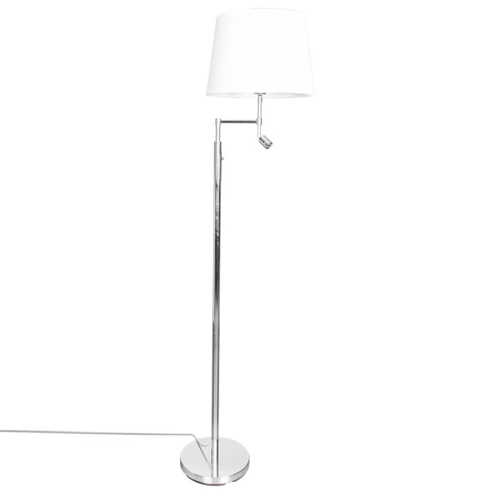 Staande lamp Orlando wit met RVS