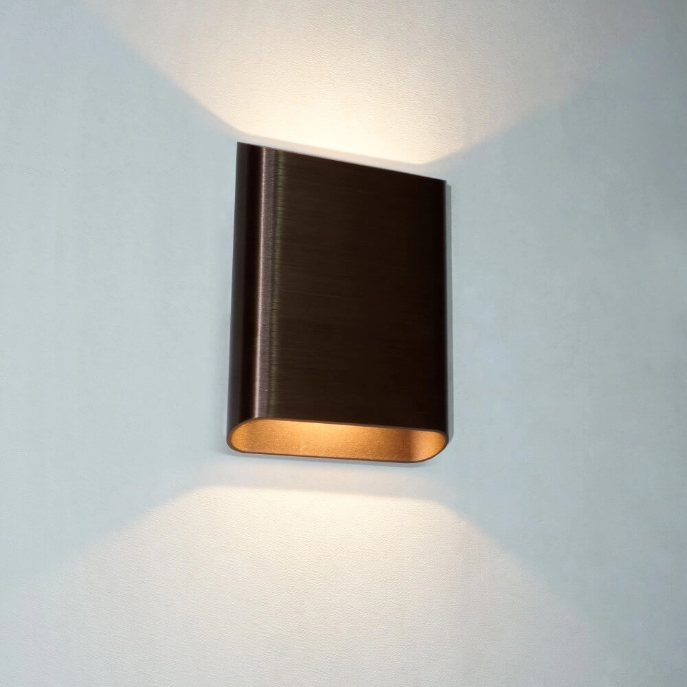 Wandlamp Diaz L Brons geborsteld