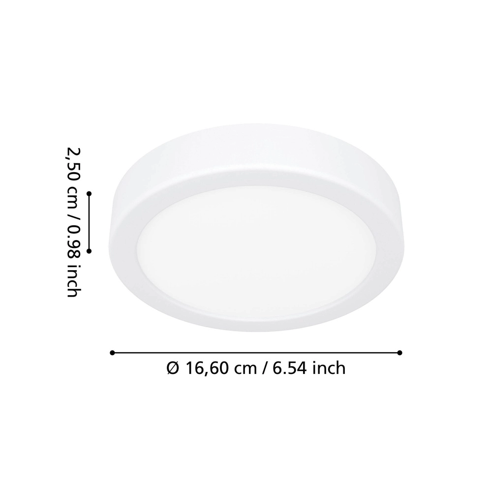 Plafonnière IP44 Fueva 6 rond - wit - Ø 16,6cm Eglo 9008606330362