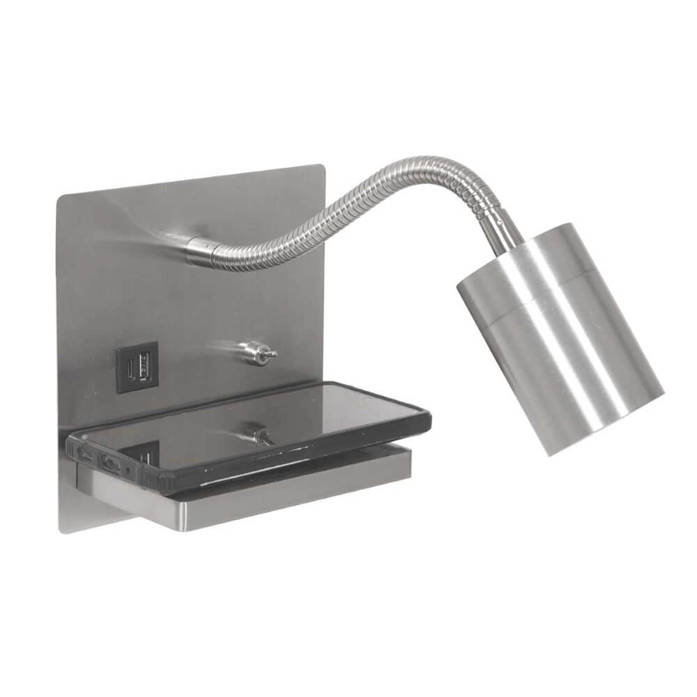 Bedlamp RVS Upround met oplader en usb