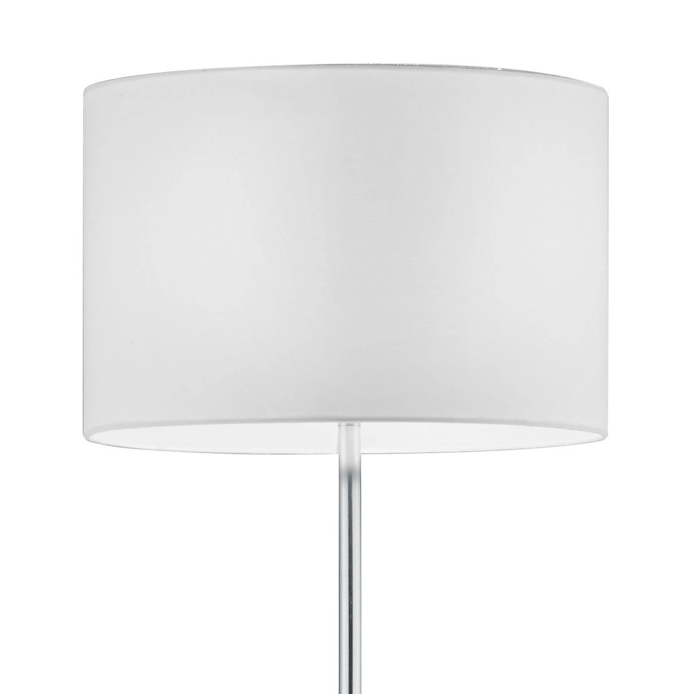 Vloerlamp Series 4611 mat chroom met witte lampenkap Trio 4017807276121