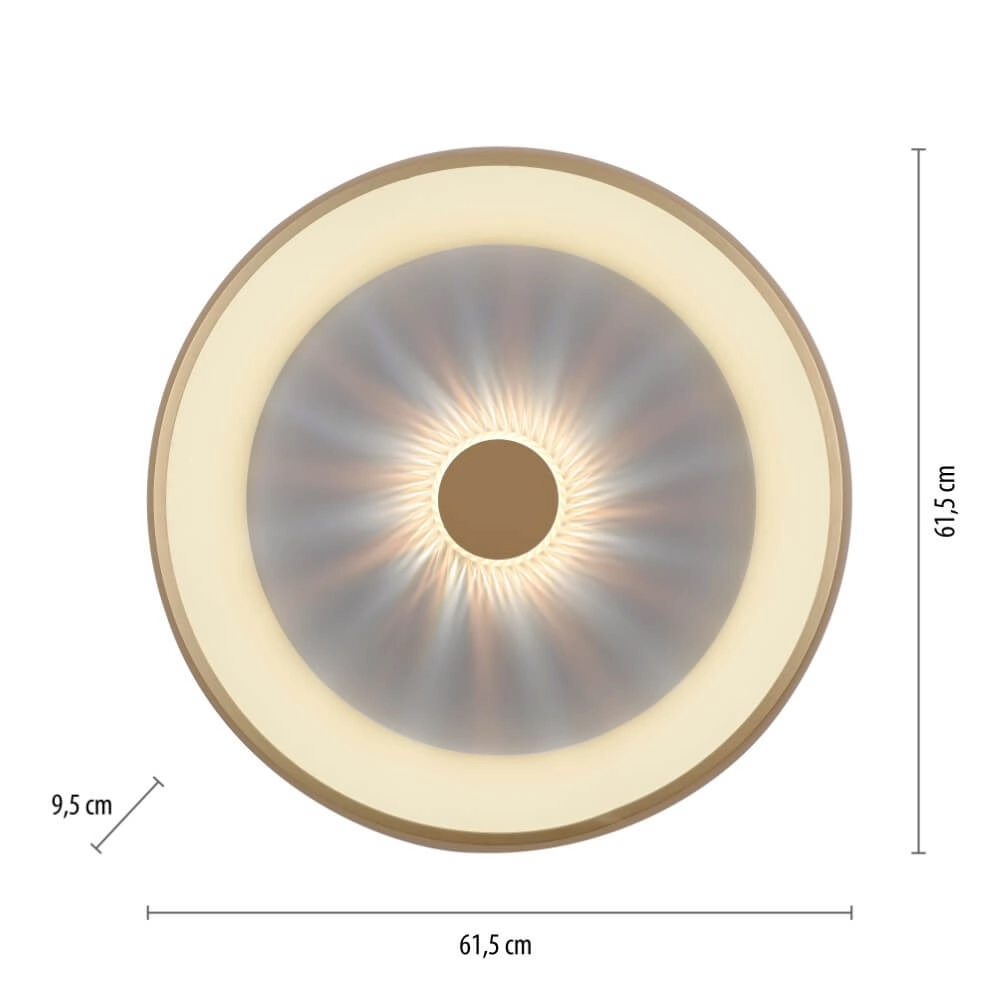 Ronde plafondlamp Vertigo messing Ø 61,5cm Just Light 4043689995096