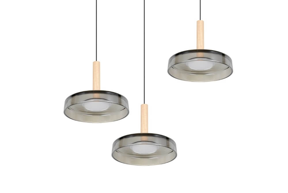3-lichts led hanglamp Celeste smoke glas Trio 4017807616897