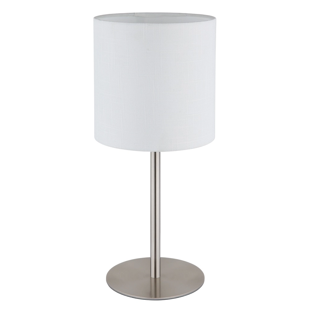 Tafellamp Benson nikkel met witte kap Globo 9007371566402