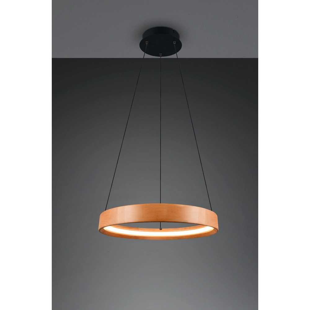 Design hanglamp Lynwood hout Ø 50cm Trio 4017807662269