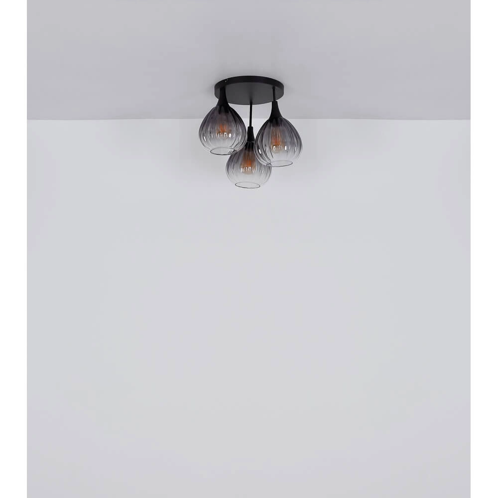 Zwarte plafondlamp Olsen 3-lichts Globo 9007371453801