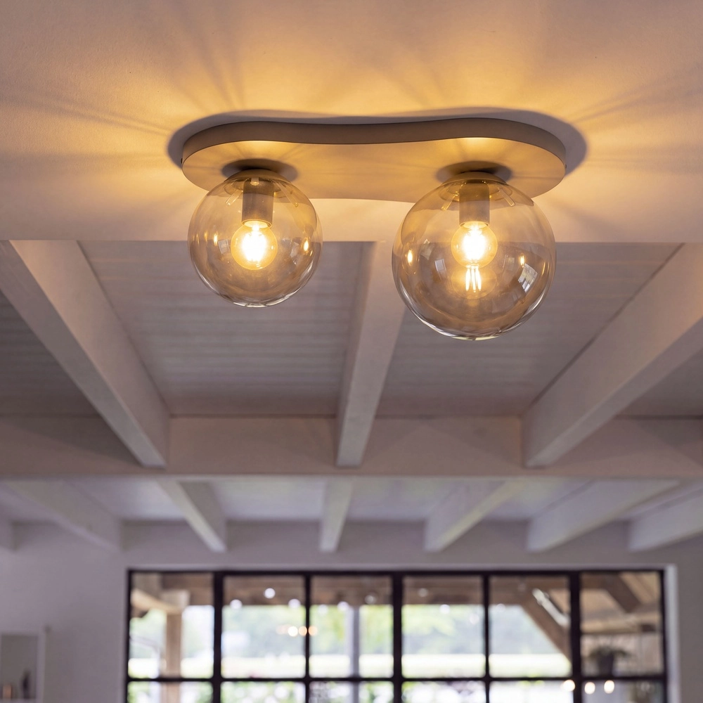 Moderne plafondlamp Bubble zand bruin