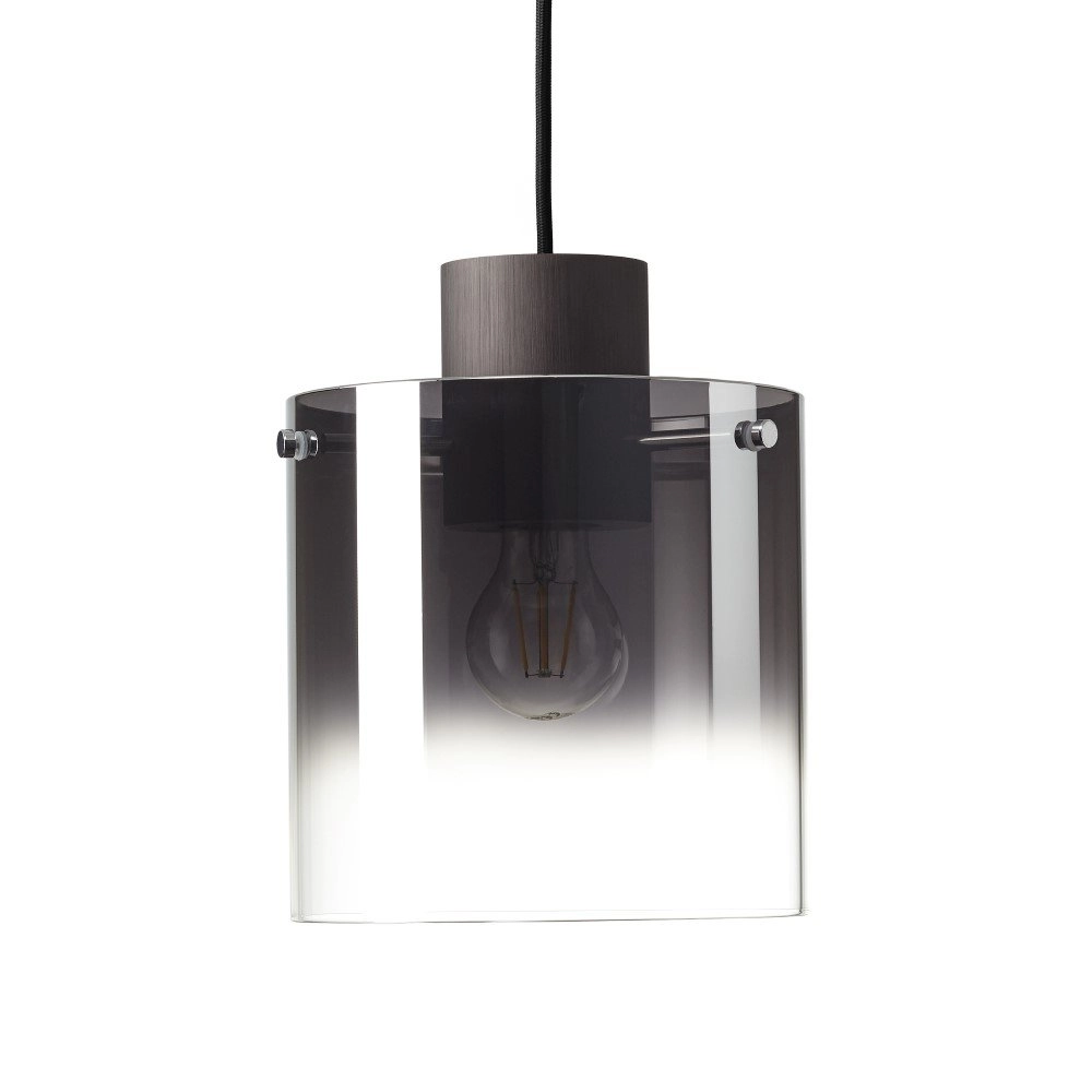 Hanglamp Beth E27 zwart met smoke glas Brilliant 4004353358470