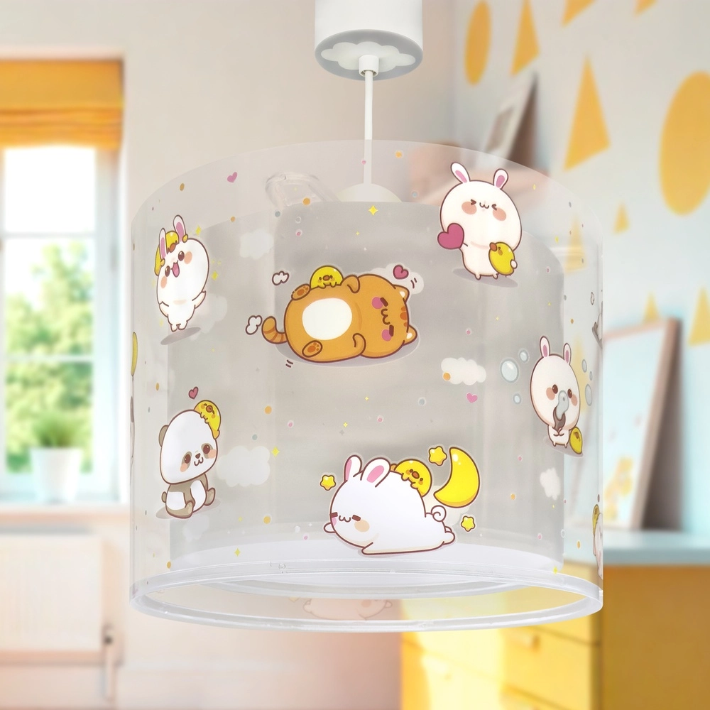 Kinder hanglamp Kawaii Friends grijs glow in the dark Dalber 8420406002682