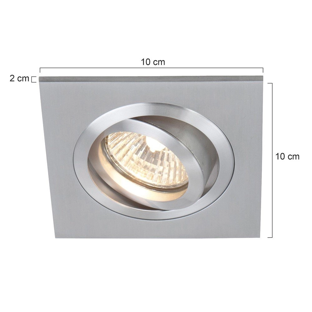 Inbouwspot Vespo Square 10cm metaalgrijs Steinhauer 8712746091892