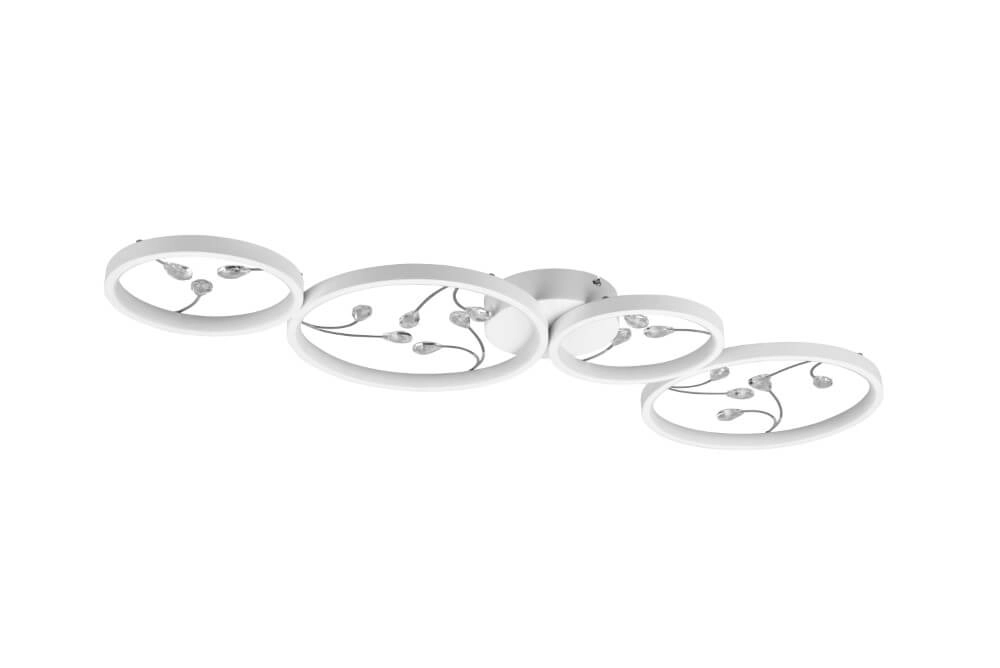 Witte led plafonnière Groovy 4-lichts