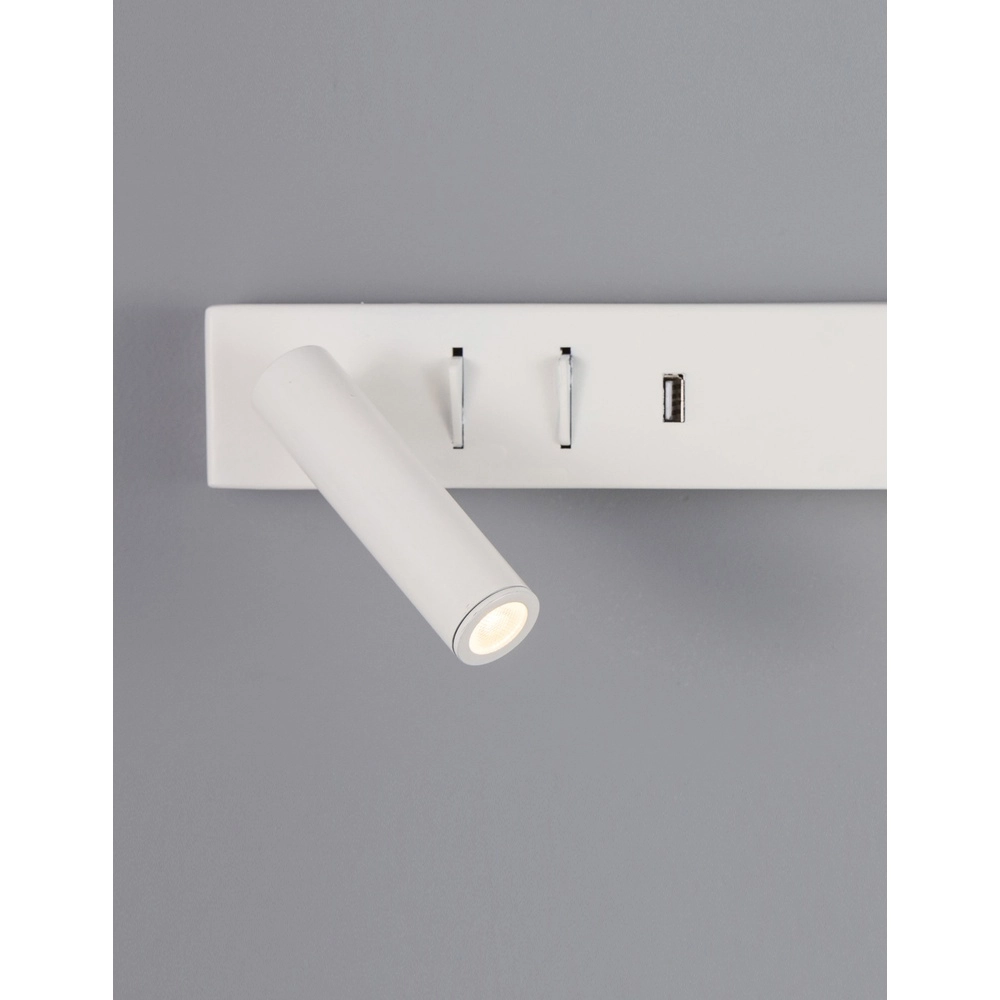 Bedlampje Vida links wit met usb Lyora 5212017427861