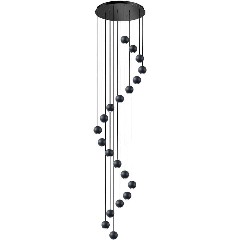 Design hanglamp Grace 20-lichts zwart ETH 8720195309123
