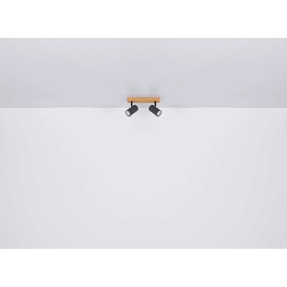 Plafondlamp 2-lichts Robby hout Globo 9007371430529