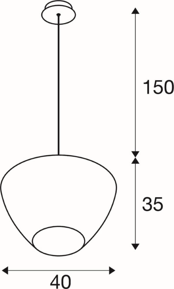 Glazen hanglamp Pantilo Ø 40cm - roodkoper SLV 4024163290036