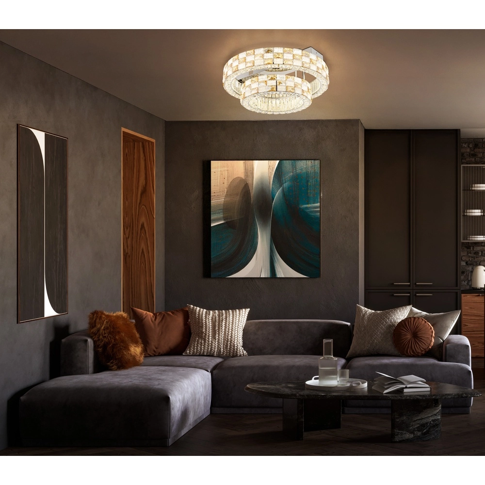 Plafondlamp Lidia Ø 61cm chroom Globo 9007371583096