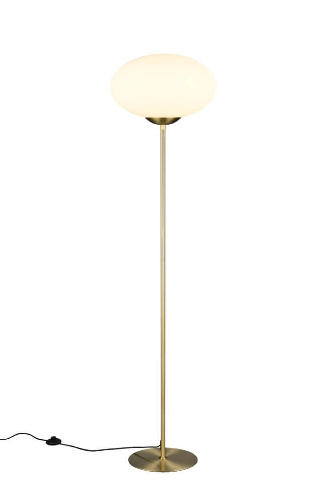Vloerlamp Fomento Ø 40cm - messing met wit glas
