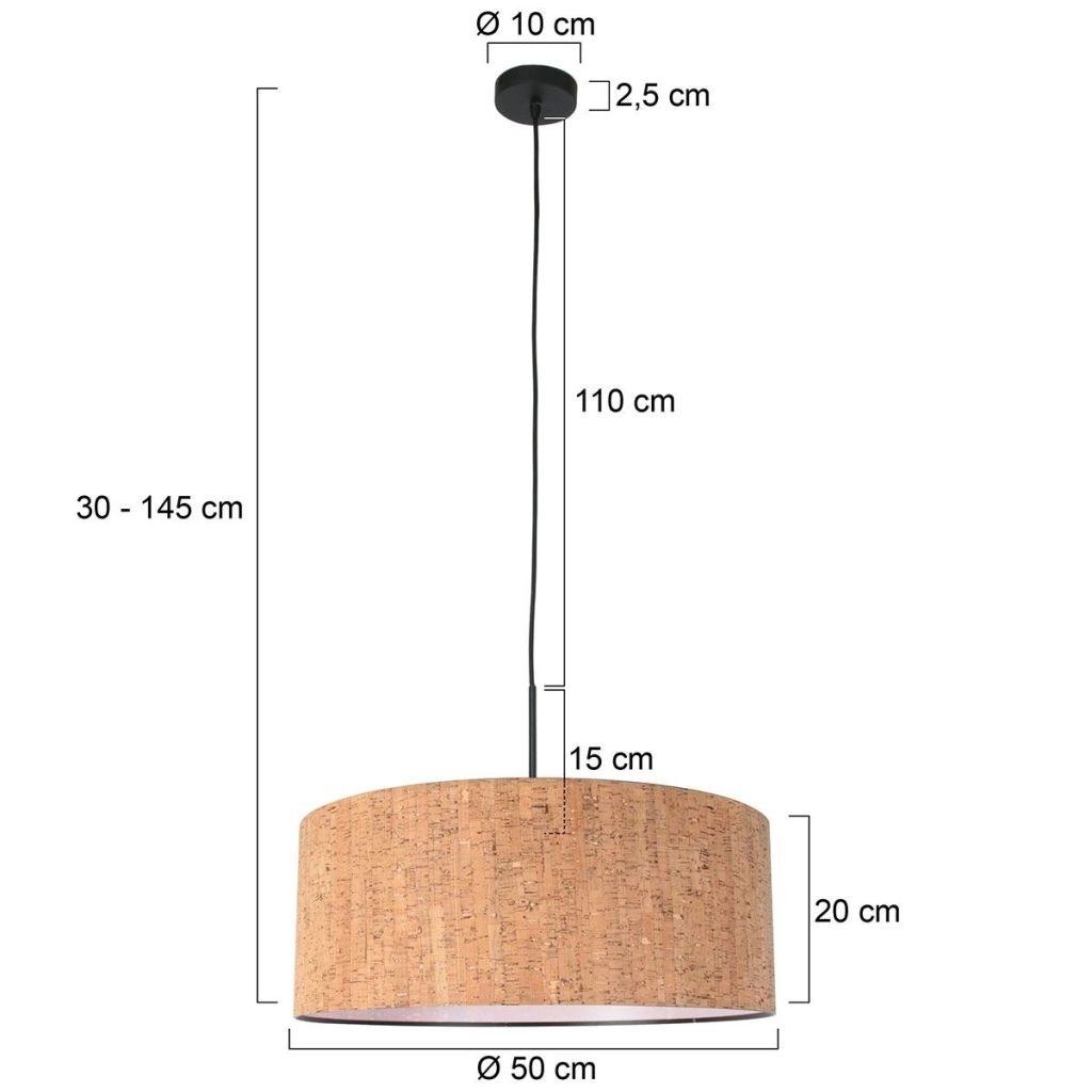 Hanglamp Sparkled Light kurk kap Ø50cm Steinhauer 8712746180404