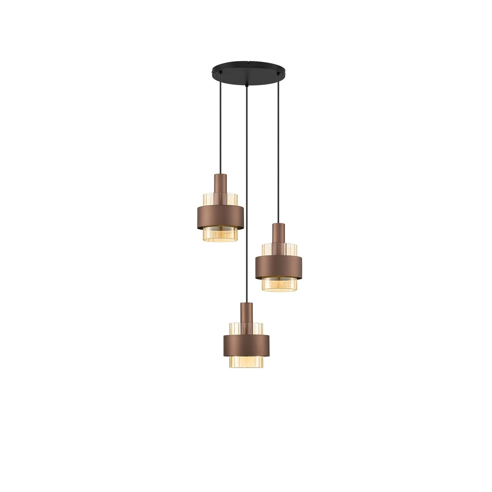 Moderne hanglamp Serena 3-lichts koffie bruin Lyora 5212063501140