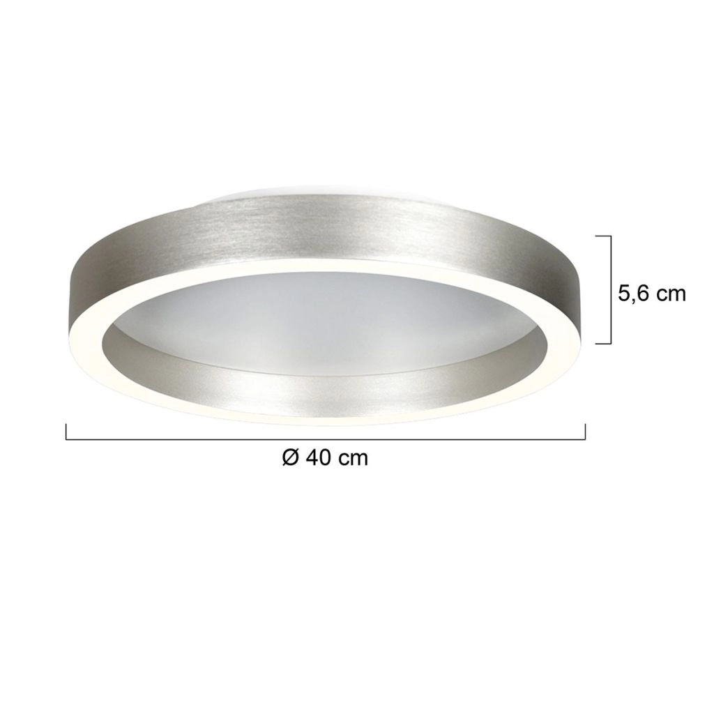 Design plafondlamp Ringlux geborsteld metaal Ø 40cm Steinhauer 8712746180930