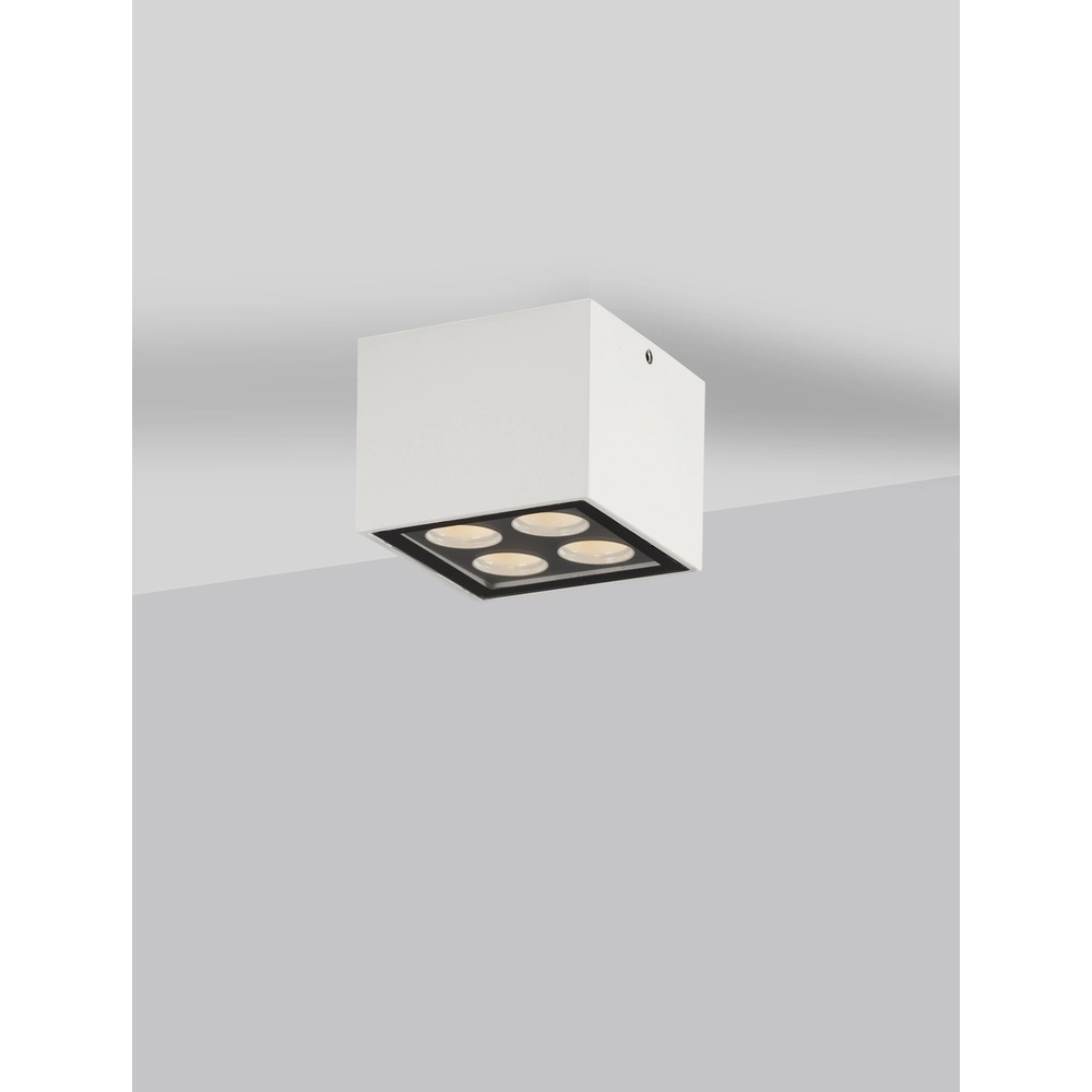 Plafondlamp Jax vierkant 8cm wit
