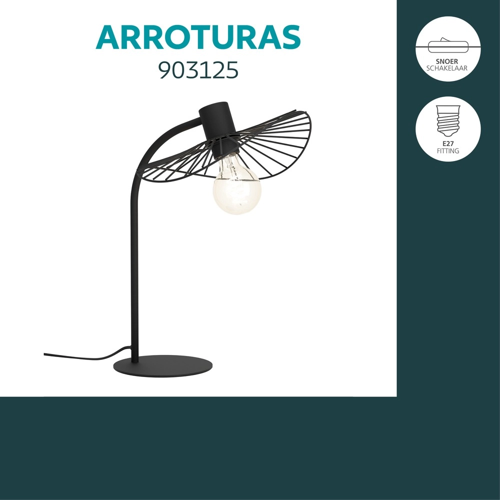 Design tafellamp Arroturas zwart Eglo 9008606406142