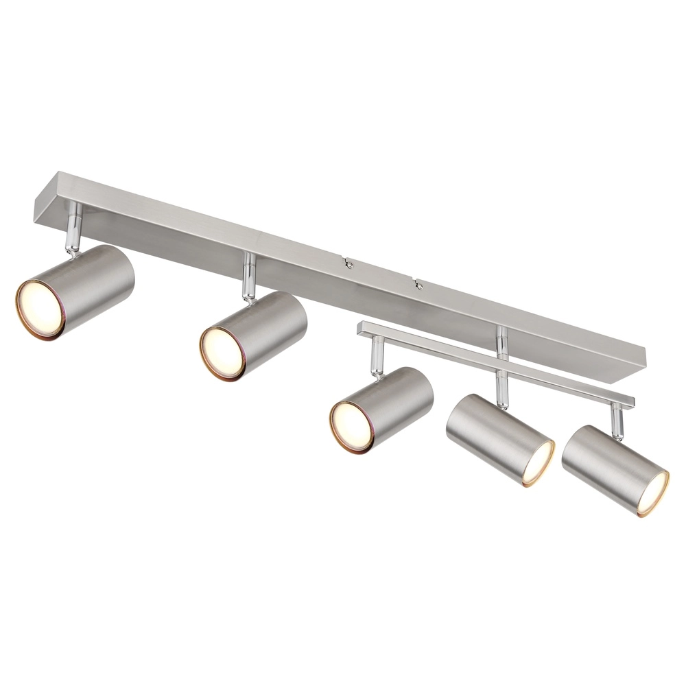 Plafondlamp 5-lichts Robby nikkel