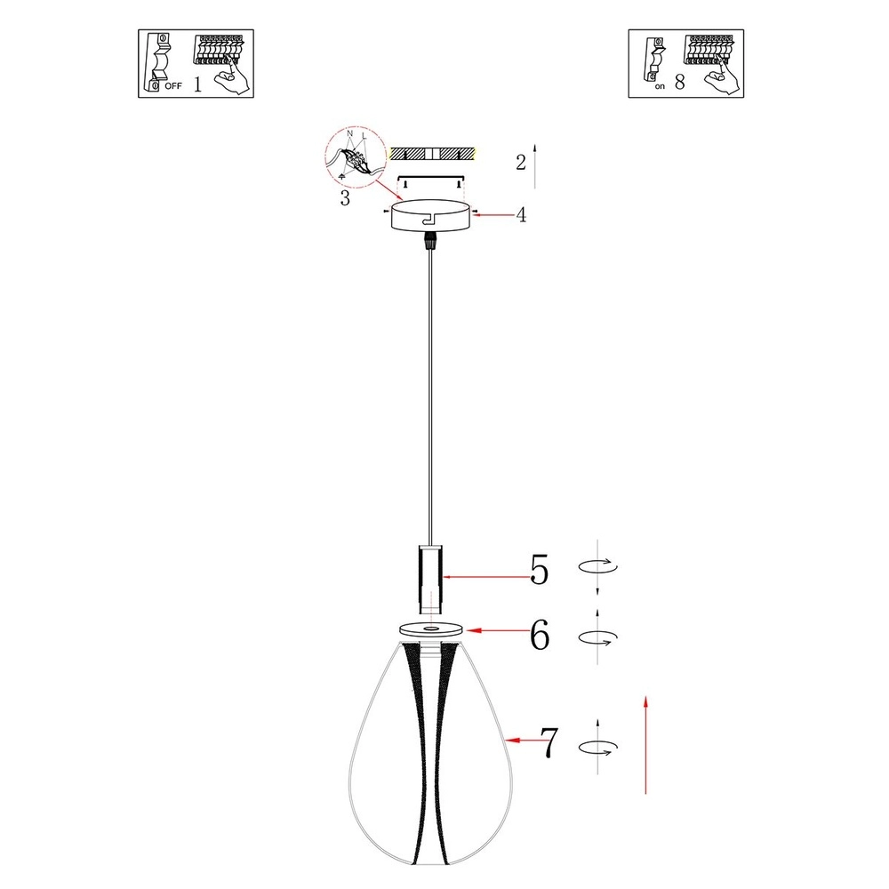 Hanglamp Glimsy 1-lichts zwart Ø 14,5cm Steinhauer 8712746177985