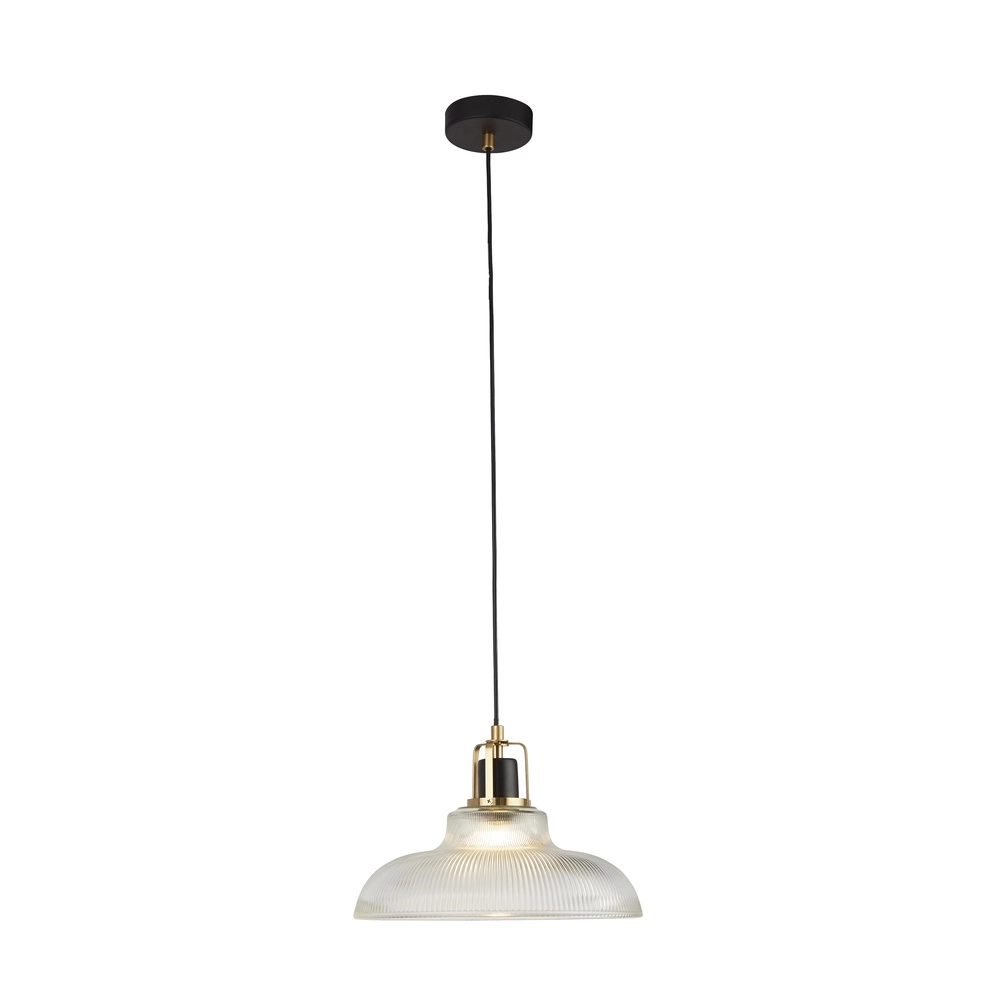 Design hanglamp Glossop messing met helder glas