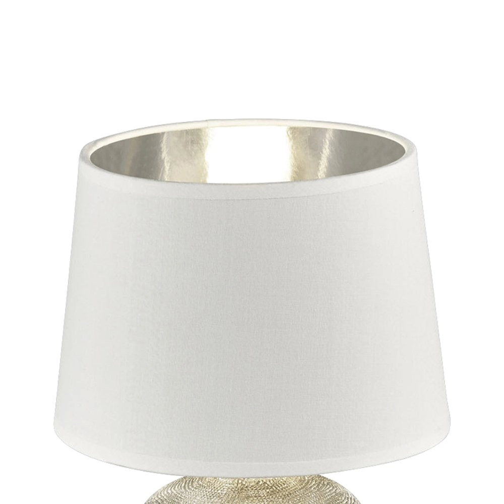Tafellamp Luxor 26cm zilver met wit Trio 4017807345971