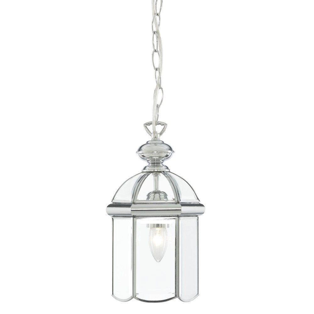 Klassieke lantaarn Lanterns 18cm chroom grijs