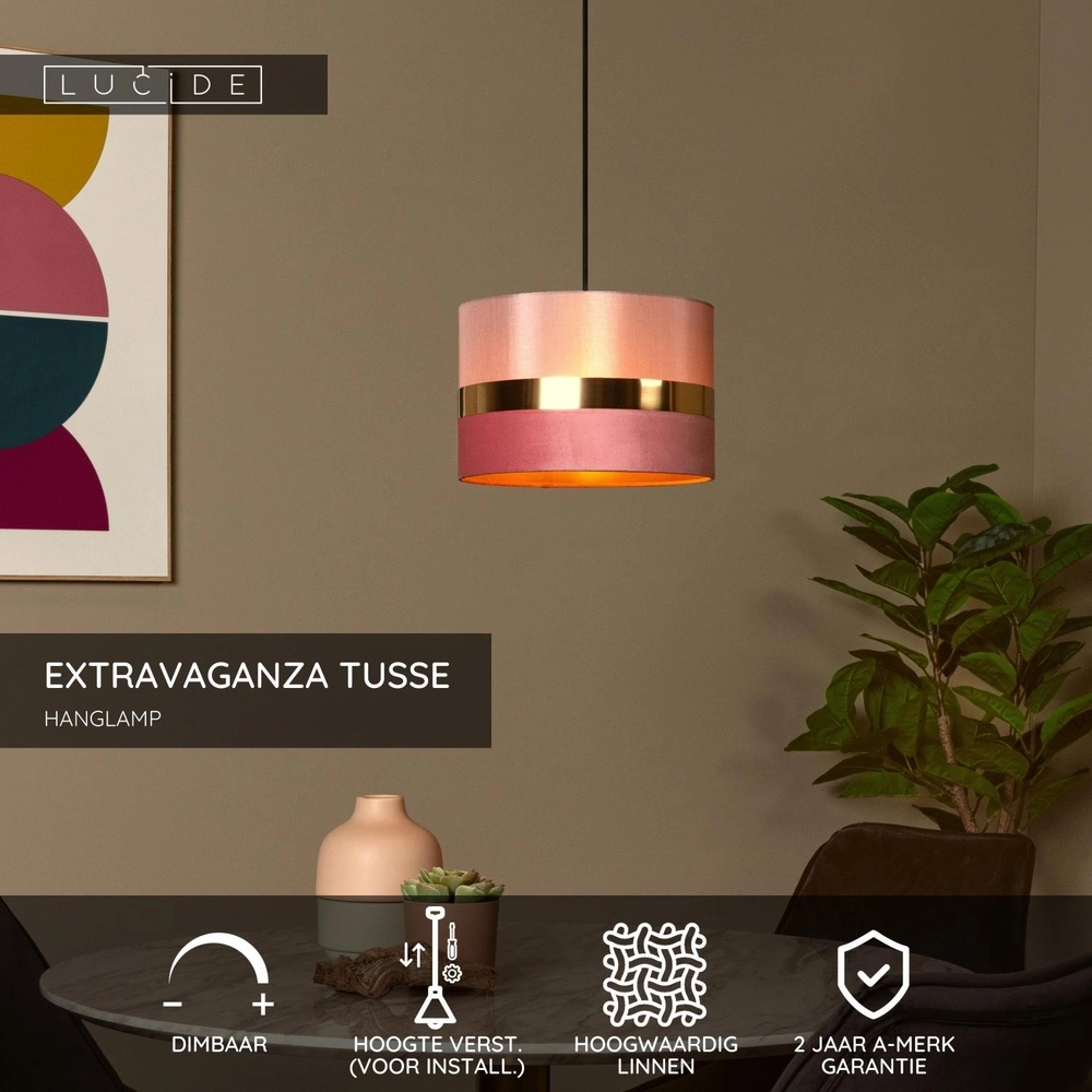 Design hanglamp Extravaganza Tusse roze Lucide 5411212105639