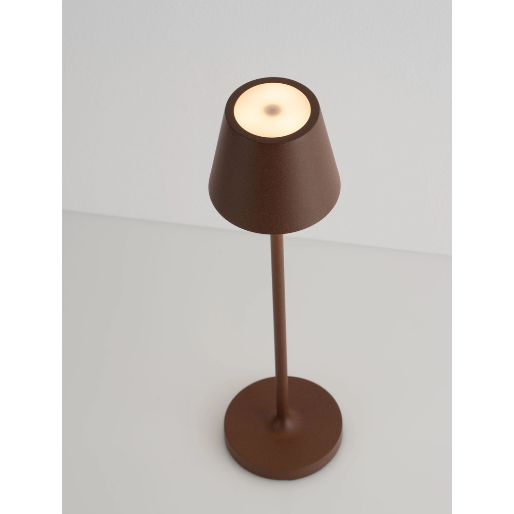 Tafellamp Petit roestbruin oplaadbaar