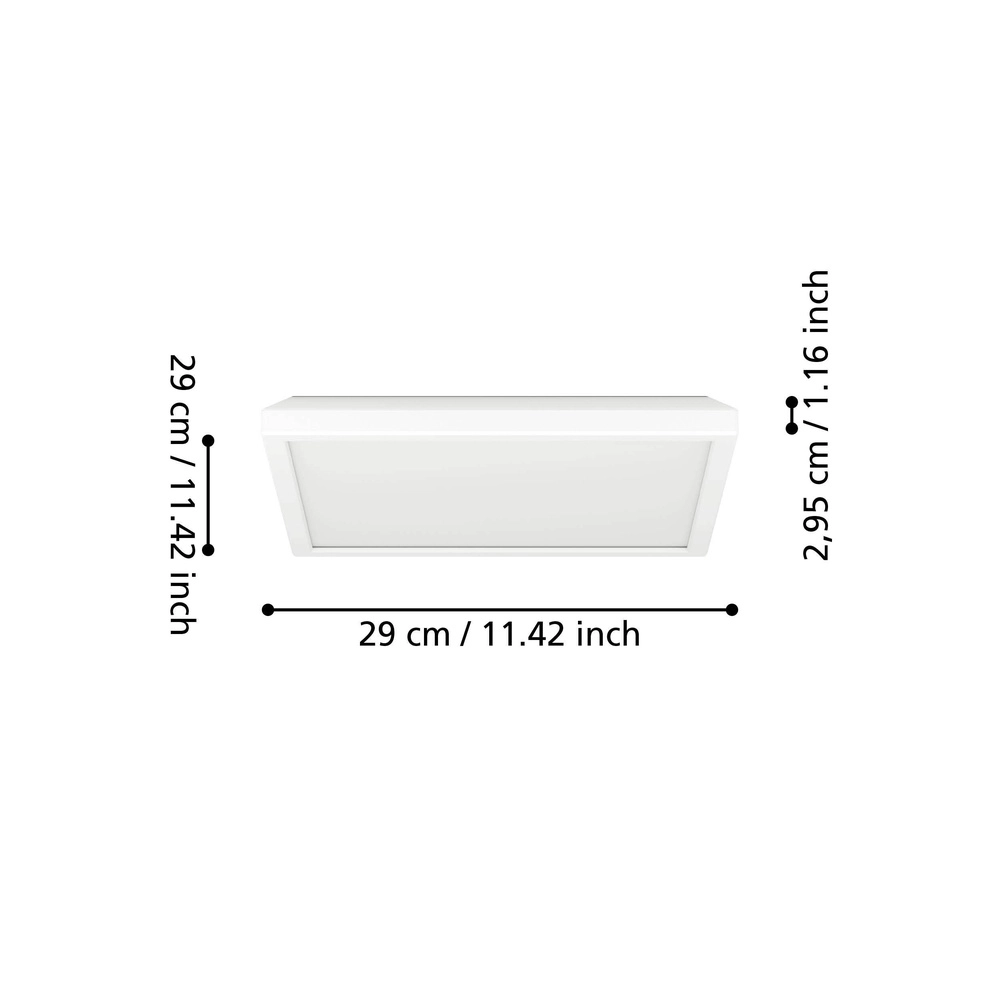 Slimme badkamer lamp Rovito-Z vierkant - wit - 29x29cm Eglo 9008606329809