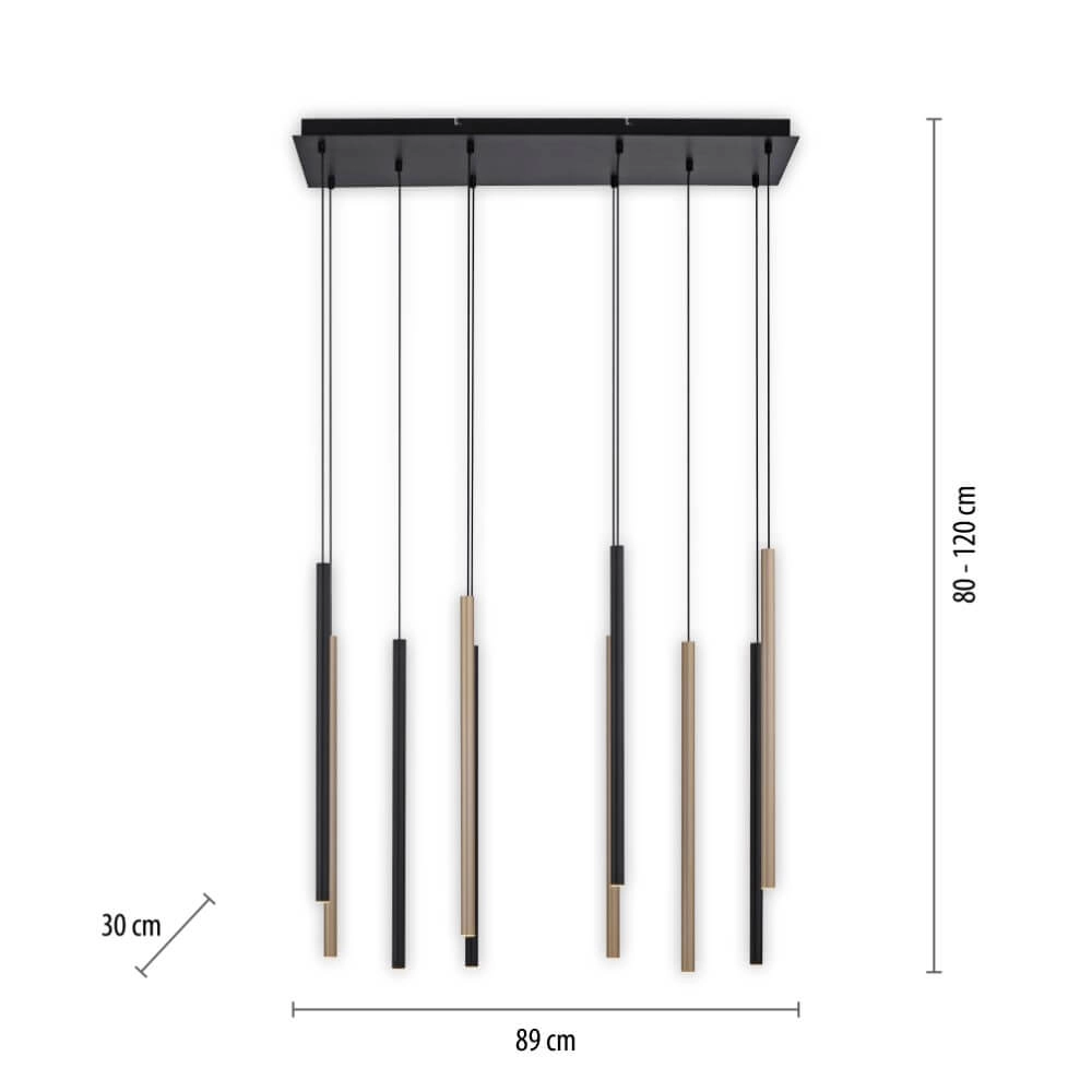 Unieke hanglamp Flute 10-lichts Paul Neuhaus 4012248374788