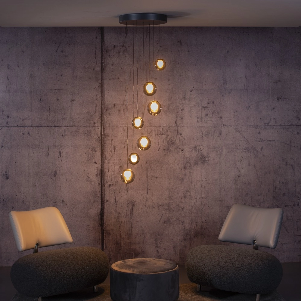 7-lichts hanglamp Pure Popup mystic grey Paul Neuhaus 4012248396674