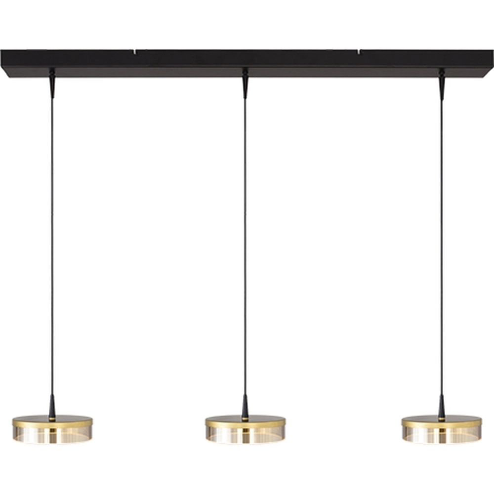 3-lichts hanglamp Imperia 100cm zwart met goud