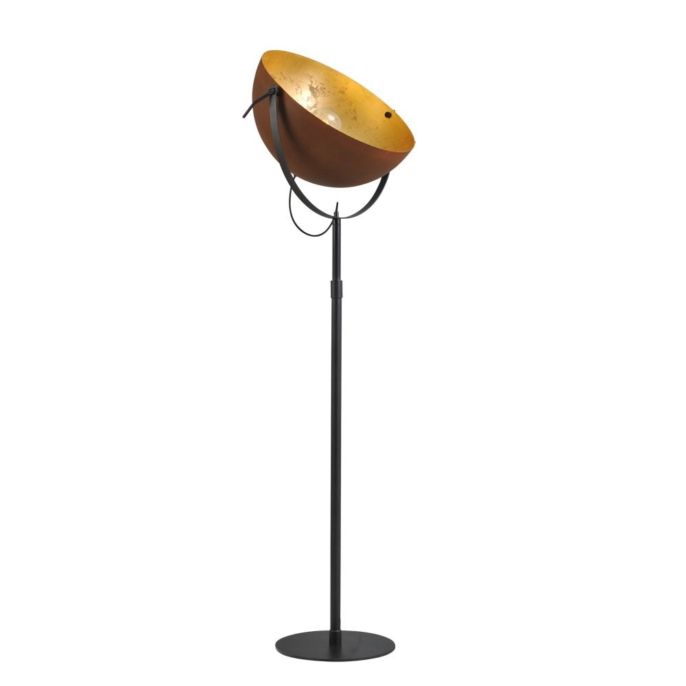 Staanlamp Industria 180 roestbruin met goud