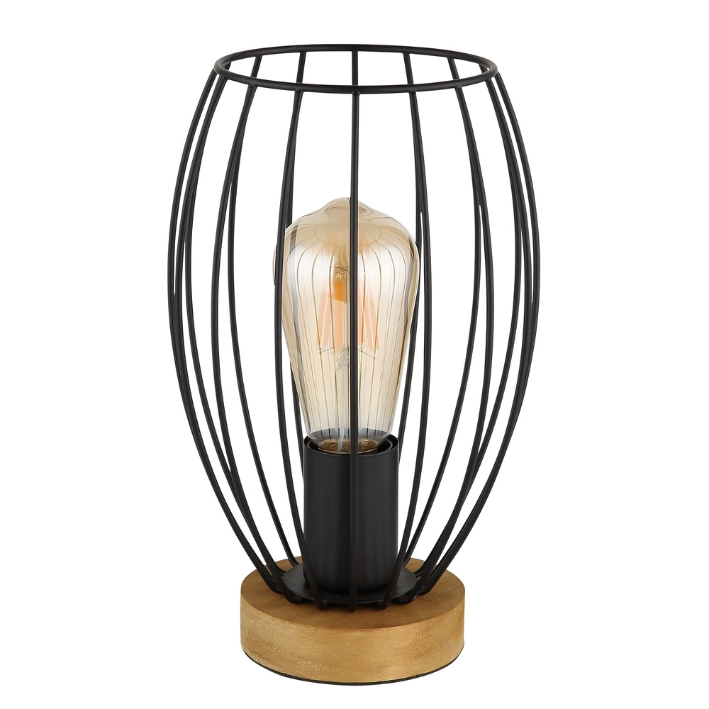 Tafellampje Berti hout met zwart Globo 9007371583324