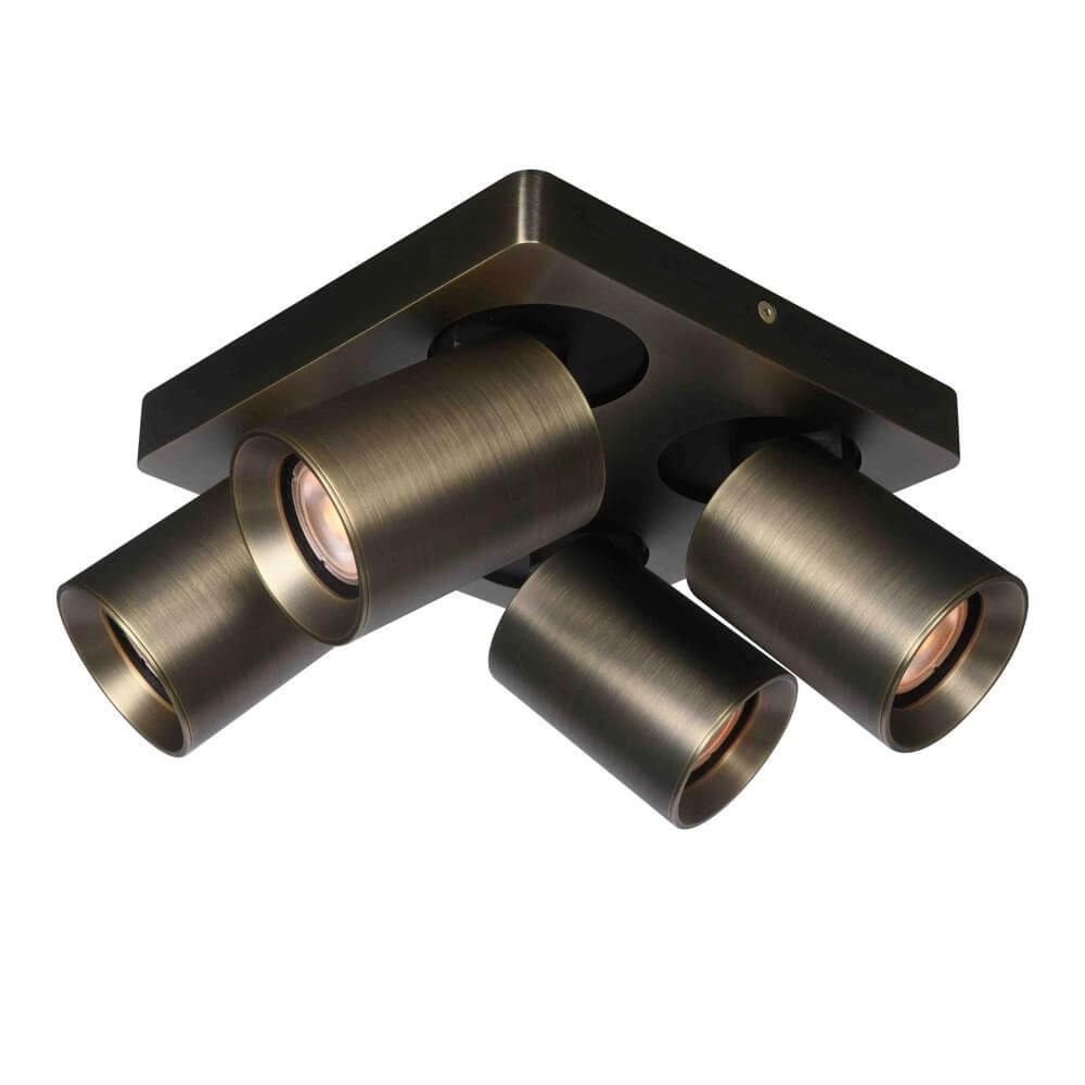 Plafondlamp Megano 4-lichts antiek brons