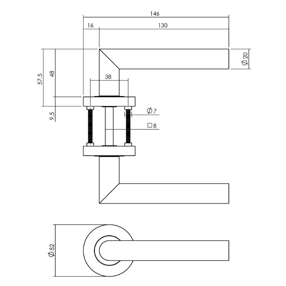 Compleet deurklinkset Bastian antraciet Intersteel 8714186635049