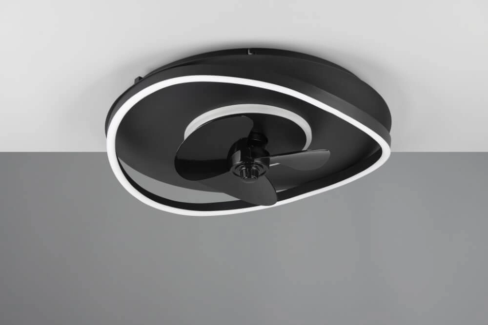 Zwarte led plafondventilator Sortland Trio 4017807606027