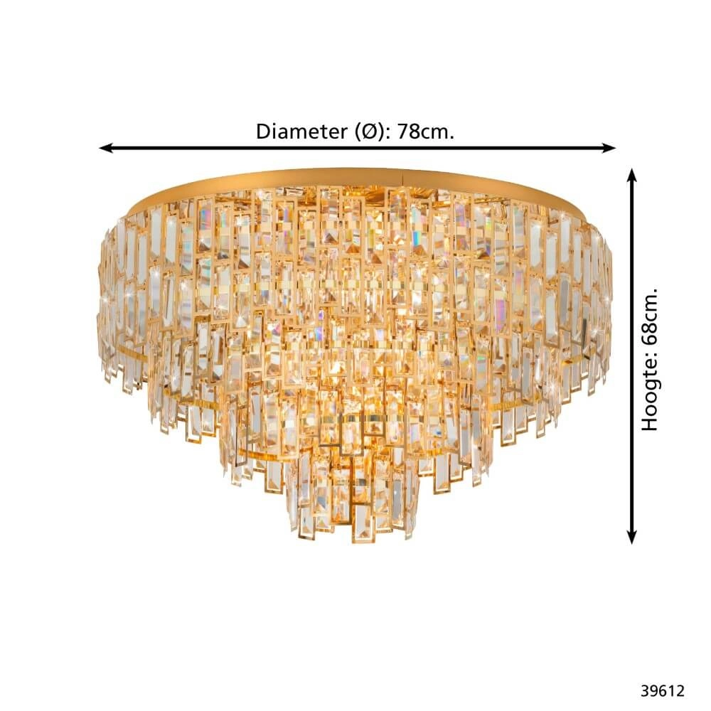 Ø 78cm plafond kroonluchter Calmeilles goud Stars of Light 9002759396121