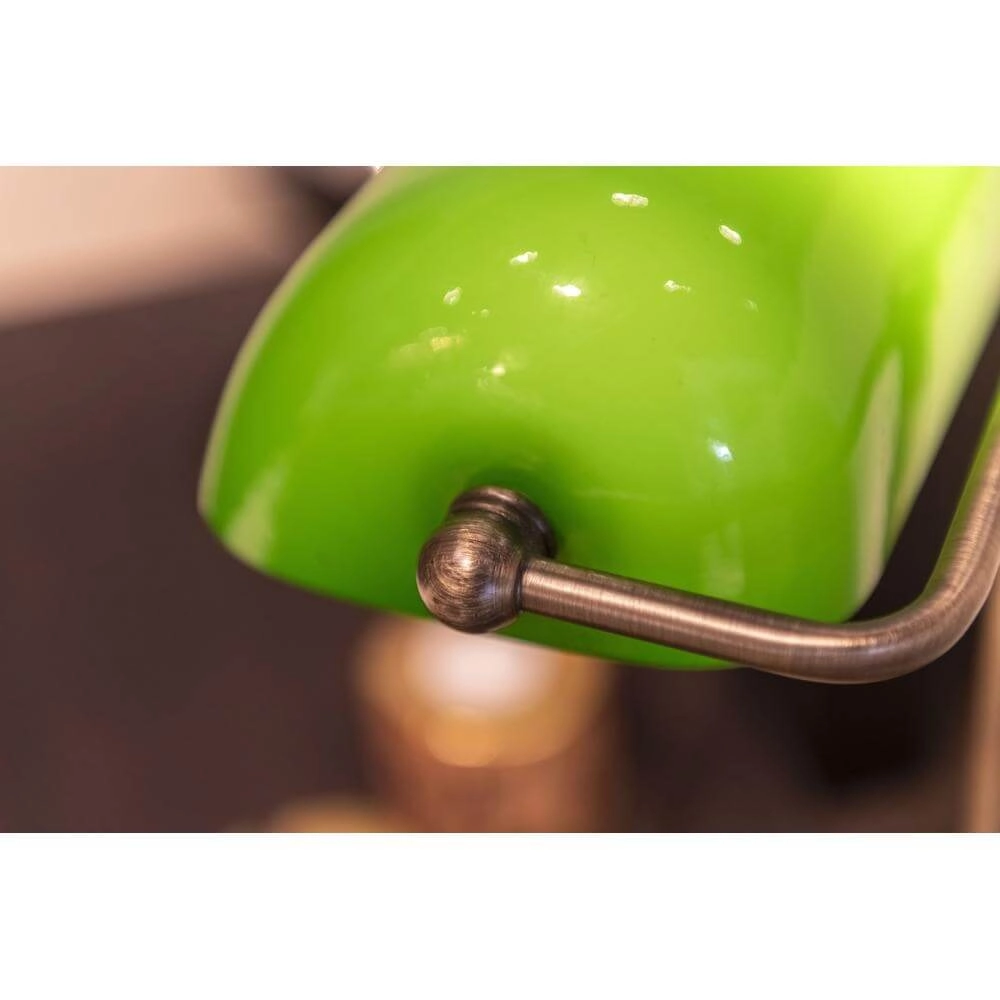 Klassieke bankierslamp Oxford brons met groen Artdelight 8720701100145