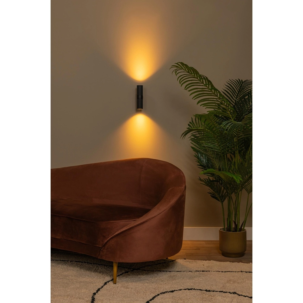 Design wandspot Clubs zwart up & down Lucide 5411212093905