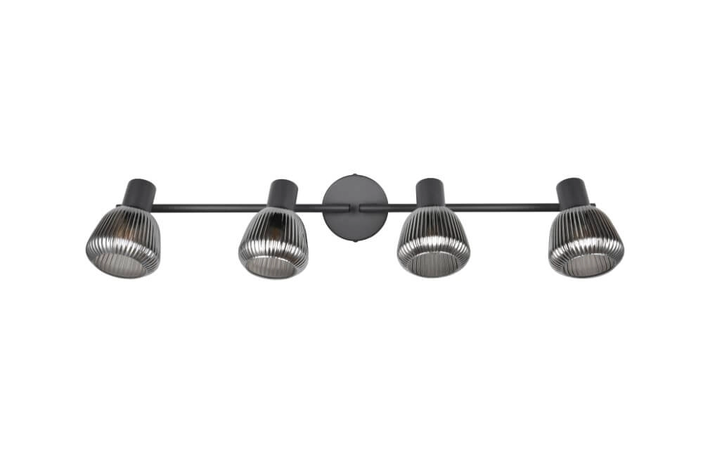 4-lichts plafondlamp Tarifa met geribbeld glas Trio 4017807615852