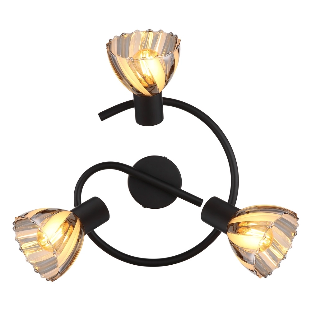 Plafondlamp 3-lichts Zachery zwart Globo 9007371525508